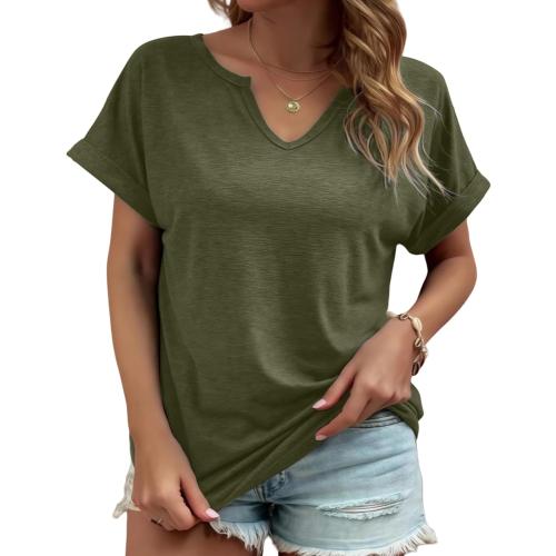 Womens V Neck T Shirts Casual Loose Tees Trending Now Summer Short Sleeve Tops.  Sizes XS