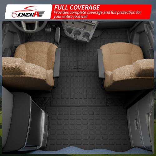 Floor Mats Compatible with Kenworth 2013-2024 T680/2014-2023 T880/2019-2023 W900S/2013-2020 Peterbilt 579/2014-2020 Peterbilt 567 TPE All Weather Guard Protector Floor Liner Accessories