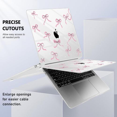 Size MacBook Air 13 inch Color Pink Case 2022 2021, 2020-2018 Release Model: M1 A2337 A2179 A1932, Plastic Hard Shell Case Cover for Mabook Air 13 inch with Retina Dispaly, Star Bow