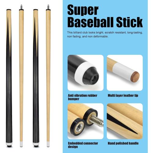 Pool Cue Stick Billairds cue Stick Pool Stick 58 Set of 2/Set of 4 /Set of 4 20OZ for Pool Table,Pool Sticks with 13mm Tip