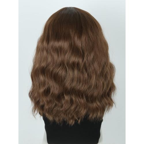 Topcosplay Mens Wig Brown Short Curly Wigs Man or Women Wig Halloween Costume Party Wig Funny Wigs