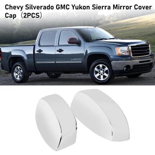 Moonlinks Compatible with Chevy Silverado Tahoe Suburban 2007-2014 LH & RH Side Mirror Cap Cover,Glossy Black Exterior View Upper Mirror Covers Replacement for GMC Sierra Yukon Cadillac Escalade ESV
