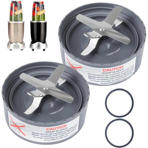 2-Pack Replacement Extractor Blade, Fit for NutriBullet 600w/ 900w Pro Series Blender with Food-grade Silicone Rubber Gaskets Seal Ring for NutriBullet Blender Blade Replacement Parts