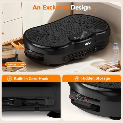 Vibration Plate Exercise Machine - 300 lbs Weight Capacity, 120 Speed Levels, 9 Workout Modes for Home Fitness, Muscle Toning & Weight Loss