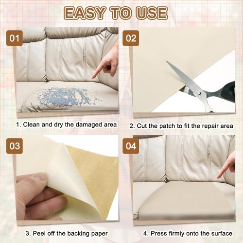 MECCANIXITY Leather Repair Patch 14x54 Self-Adhesive Leather Vinyl Repair Tape Kit for Furniture Couches Sofa Chair Car Boat Seats Jackets, Sky Blue