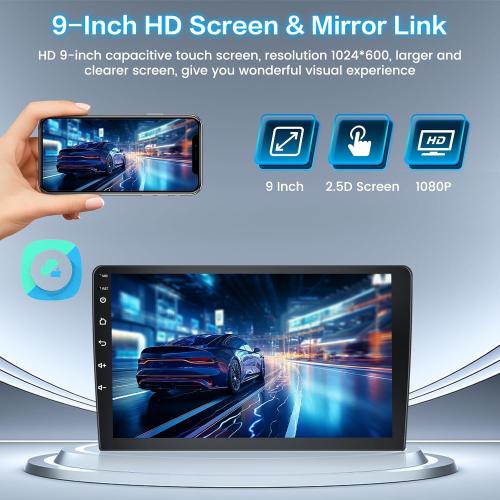 [2G 64G] Android 15 Car Radio for Honda Accord 6th 1998-2004 with Wireless Carplay/Android Auto, 9 Inch HD Touchscreen Car Stereo with GPS WiFi Bluetooth FM/RDS SWC Backup Camera MIC