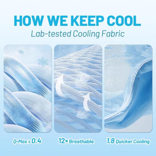Cozy Bliss Premium Cooling Sheet Set Queen Size, Q-Max>0.4, 3PCS No Flat Sheet with 2 Pillowcases, Breathable Fitted Sheet for Hot Sleepers & Night Sweats, Deep Pocket Up to 18 Inches, Dark Grey