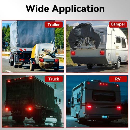 Wireless Trailer Lights Magnetic, Upgrade Rechargeable Wireless Trailer Tow Lights LED Kit, IP65 Waterproof, 10-Hour Battery Life, 100 FT Signal Synchronization for Towing Truck Camper RV Boat