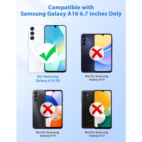 Samsung Galaxy A16 Case Wallet 5 Credit Card Holder ID Slot Flip Cover Wallet Case Back Pocket Protective Hard Rubber Bumper Armor Non-Slip for Samsung Galaxy A16 5G 6.7 inches Women Men Red