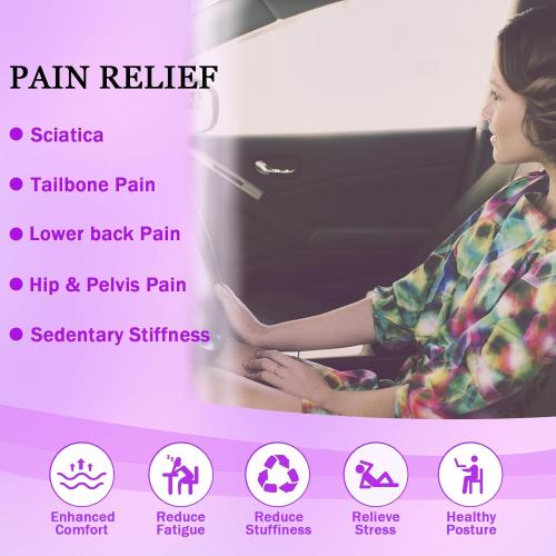 Thin Premium Gel Seat Cushion for Car Seat, Office Chair, Wheelchair, Golf Cart - Non-Slip Car Seat Cushions with 0.7 Inch Gel - Sciatica & Coccyx Pain Relief (Suede, Dark Brown)