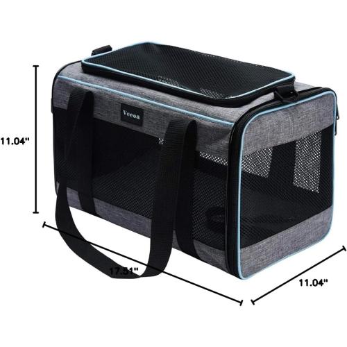 Vceoa 17.5x11x11 Inches Cat, Dog Carrier for Pets Up to 16 Lbs, Soft-Sided Cat Bag Animal Carriers Travel Puppy Carry As a Toy of Fabric Pet Home