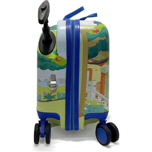 Fast Forward 18 Bluey Kids Ride On Luggage-HardShell Rolling Travel Suitcase-Lightweight Ride On Suitcase For Kids