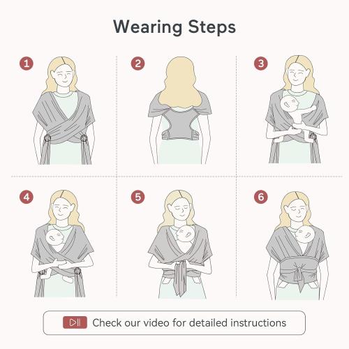 Momcozy Baby Wrap Carrier, Ergonomic Infant Slings for Newborn to Toddler 8-35 lbs, Adjustable Baby Wrap for Adult Fits Sizes XXS-XXL, Easy to Wear Baby Carriers, Gradient Blue