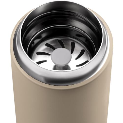 Fellow 16 oz Carter Move Travel Mug - Vacuum-Insulated Stainless Steel Travel Coffee Mug - Coffee Tumbler with Ceramic Interior and Splash Guard - Sand Dune