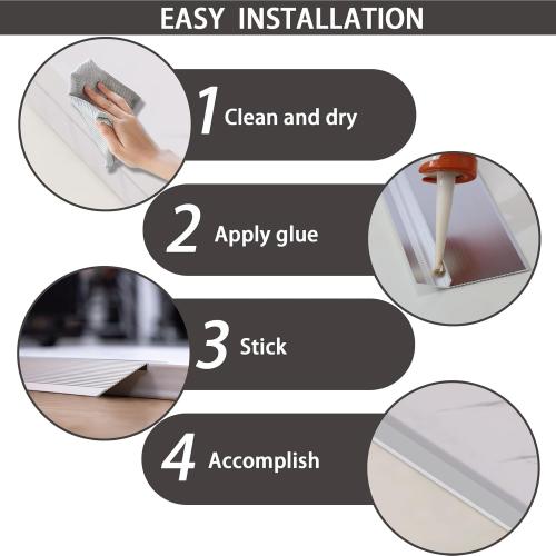 Lunghaa Aluminum Floor Transition Strip, Threshold Reducer for Doorway Ramp Tiles Laminate Planks, Bridge The Height Gap Between 0.3-1.6 inches (4.2 ft x 3.9 in, Matte Silver)