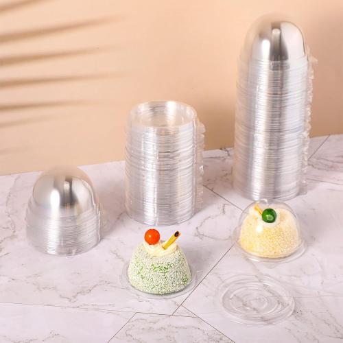 Patelai Clear Plastic Mini Cupcake Container, Mini Cupcake Box Muffin Dome Muffin Single Container Box for Wedding Birthday Cheese Pastry Dessert Cake(Clear,150 Pieces)