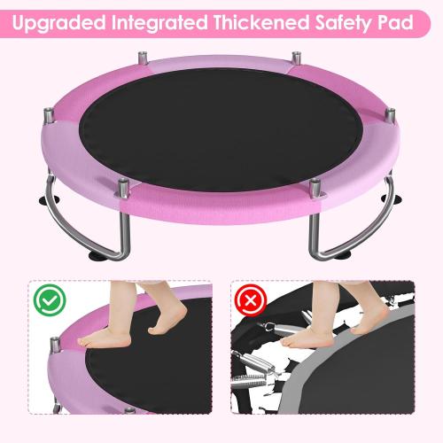 Trampoline for Kids, Upgrade Full Anti-Rust 440lbsToddler Trampoline with Net,Upgraded Ring Legs with Adjustable Gymnastics Bar&Toys, Gifts for Ages 1-8 Boys&Girls