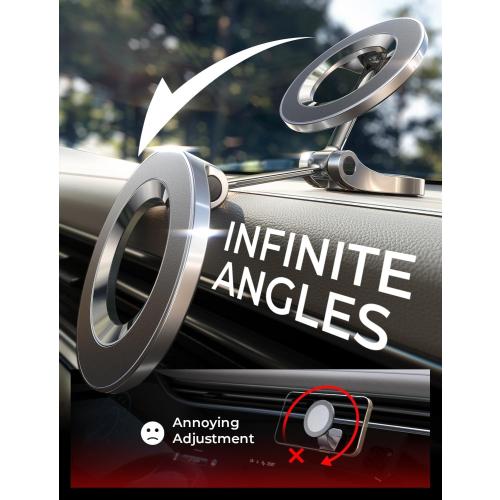 LISEN for Magsafe Car Mount, Ultra Magnetic 360° Suction Dashboard Car Phone Holder, Car Accessories for iPhone, for Men Women Him Her, Fit for iPhone16 Pro/Pro Max 15 14 13 12