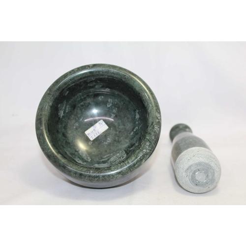 Mortar Pestle Marble Set Grinder Herb Spice Stone Natural Green Pill Crusher HD5