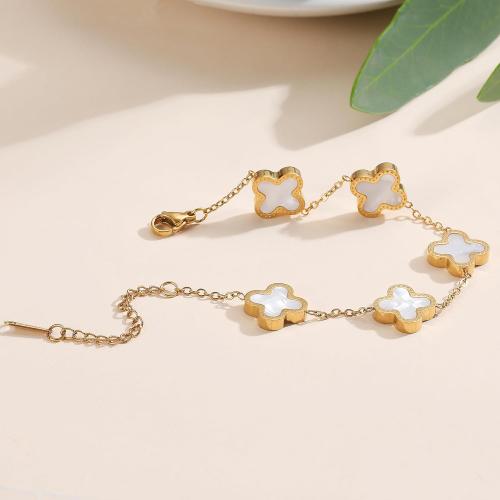 18K Gold Plated Clover Lucky Bracelet for Women Four leaf Bracelets Cute Colorful Bracelets Jewelry Gifts Trendy for Women