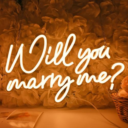 Size 15.75x9.25 Will You Marry Me ? Led Neon Light Sign Hanging Proposal Wedding Party Wall Sign Decor Engagement Valentines Day Girlfriend Bridal Shower Gifts USB 5V 15.75X9.25