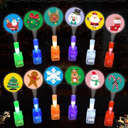 Christmas Party Favors for Kids, 36pcs Christmas Finger Lights Toys for Kids Boys Girls Classroom Rewards Xmas Sock Filler Gifts