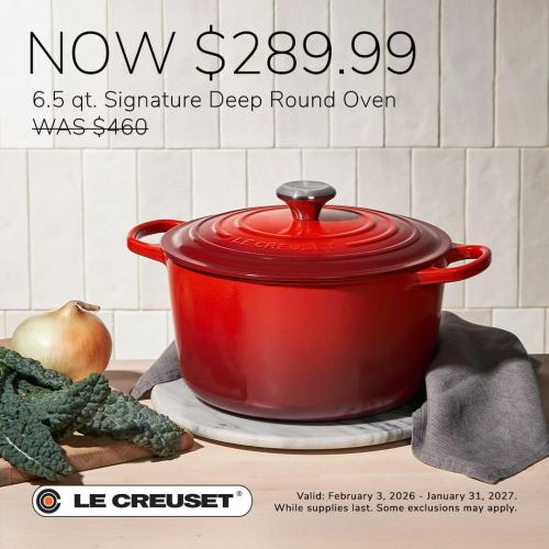 (blue) Le Creuset Enameled Cast Iron Signature Deep Round Oven, 6.5 qt., Cerise