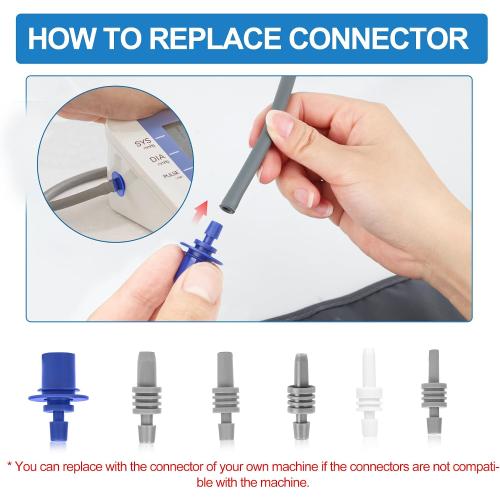 Extra Small Blood Pressure Cuff 5.9”-9.5”, Only for Slim or Tiny Arms, Replacement Arm Cuff with 6 Connectors, Use Original Connector if Not Compatible