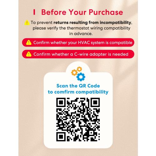 meross Smart Thermostat for Home, WiFi Thermostat Works with Matter, Alexa, Apple Home, Google Assistant, App & Voice Control, 7x24h Scheduling, Energy Saving, C-Wire Required