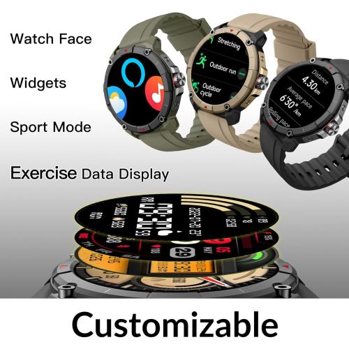 Running Watch, GPS Smart Watch That Record Your Pace, Heart Rate and More Exercise Data,100  Sport Modes,Customized Plan,Waterproof,Bluetooth Calling,Alexa Built-in,GPS Watch for Men & Women