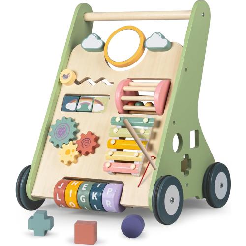 Bautia Wooden Baby Walker, Montessori Push Walker for Babies 10-12 Months
