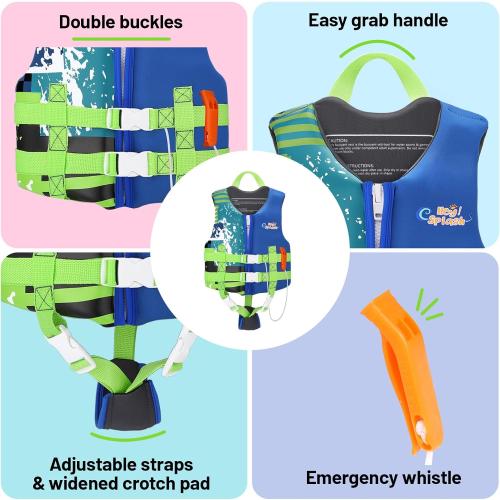 Size S .....HeySplash Toddler Swim Vest, Kids Swimming Jacket Fit 30-50/50-80lbs, Child Floaties Vest wiht Safety Strap, Float Jacket for Girls/Boys on Pool,Beach,Boating, Learn to Swim Aid, M 3-6 Yrs/L 6-9 Yrs