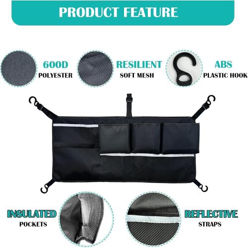 Stroller Cargo Net Organizer, Large Capacity Mesh Storage with Sorting Pockets, Compatible with W-Series and Universal Models