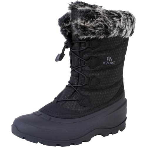ICEFACE Waterproof Snow Boot Women with Quilted Nylon Fabric and Plush Lining for Ultimate Warmth and Comfort Stylish and Functional Winter Footwear Perfect for Snowy Days and Cold Weather Activitie