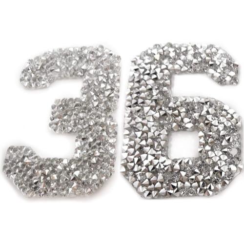 8PCS Number 0-9 Rhinestone Patches Appliques Clothing Repair Decoration Patches for DIY Accessory