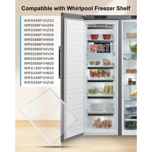 W11130212 Freezer Shelf Replacement Fit for Whirlpool Glass Shelf WRS588FIHZ00 WRS588FIHZ04 WRS588FIHZ06 WRS588FIHW00 WRS588FIHW04