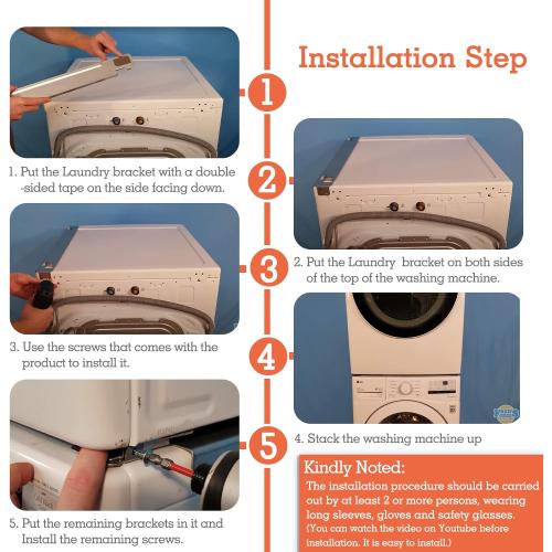 Mekar 29 Inch Laundry Stacking Kit Chrome Steel for KSTK1 Suitable for LG 29-inch Washer and Dryer (29 Inch)