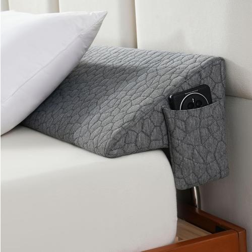 Grey Patent Bed Wedge Pillow Headboard Pillow Mattress Wedge Triangle Pillow Reading Pillow Long Bolster Pillow Bed Gap Filler Mattress Gap Filler Between Your Headboard