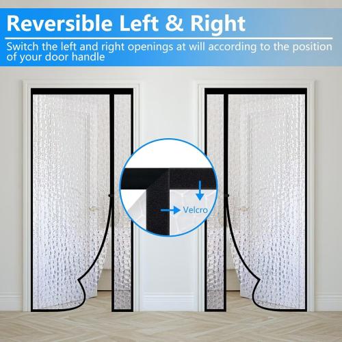 RELIANCER Magnetic Thermal Insulated Door Curtain,Waterproof EVA Door Cover,Left Right Side Opening,Fit Doors Size 36x80,Self-Closing Insulated Doorway Curtain,Patio Auto Close Thermal Doors Screen