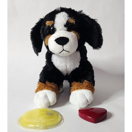 Bernese Mountain Dog Anti-Anxiety Dog Toy, Plush Puppy with Heartbeat and Heat Pack