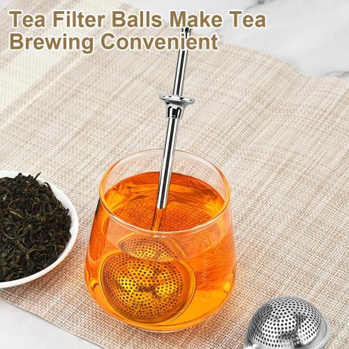 2Pcs Stainless Steel Tea Strainer Tea Infuser for Loose Leaf Tea,Tea Diffusers Fine Mesh Tea Ball Tea Accessories, Baking Supplies Baker's Dusting Wand Sugar Shaker Duster Flour Duster (Full Mesh)