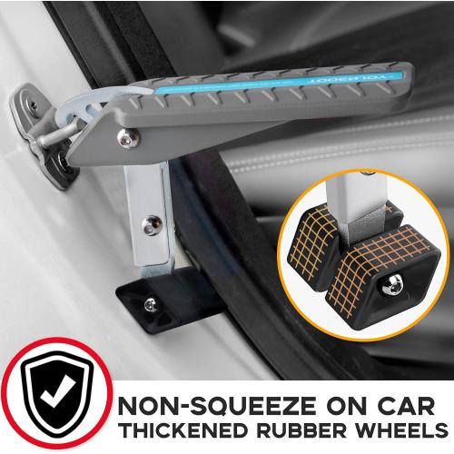 TOOENJOY Universal Car Door Step with 5 Gears, 400LBS Load(Light Grey)