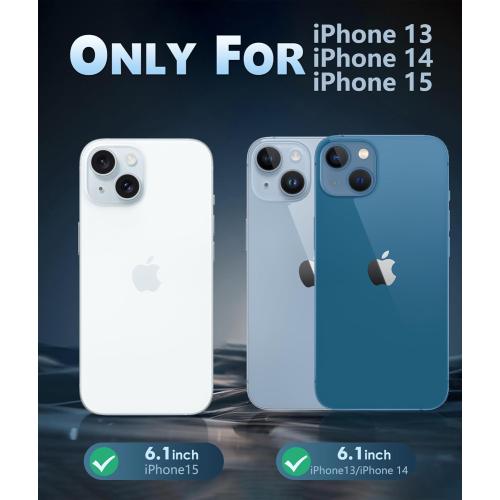 FNTCASE for iPhone 15 Case Clear: iPhone 14/13 Case Magnetic Phone Cases with Screen Protector Compatible with Magsafe Slim Anti Yellowing Rugged Protective Transparent Cell Cover (A-Clear)