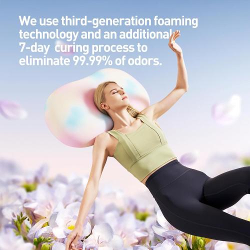 Cervical Neck Pillow Memory Foam for Pain Relief,Ergonomic Cooling Pillow for Sleeping Odor-Free，Ideal for Side Back and Lying Sleepers (Multicolor)