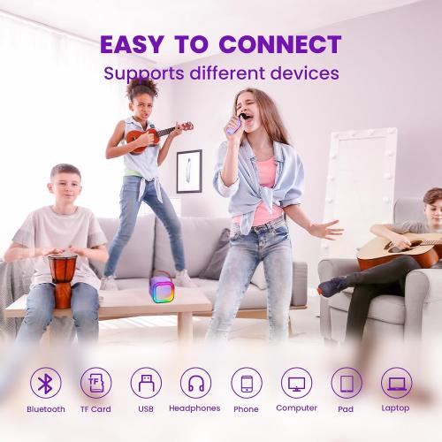 Mini Karaoke Machine for Kids, 2025 TOP Toys Christmas Birthday Gifts Ideas for Girls Ages 4, 5, 6, 7, 8, 9, 10, 12  Years Old, Portable MP3 Player with 2 Wireless Mics for Party