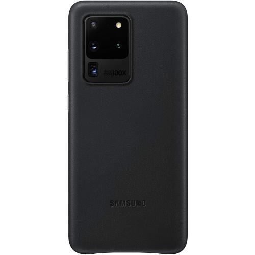 Samsung Galaxy S20 Ultra Case, Leather Back Cover - Black (US Version with Warranty)