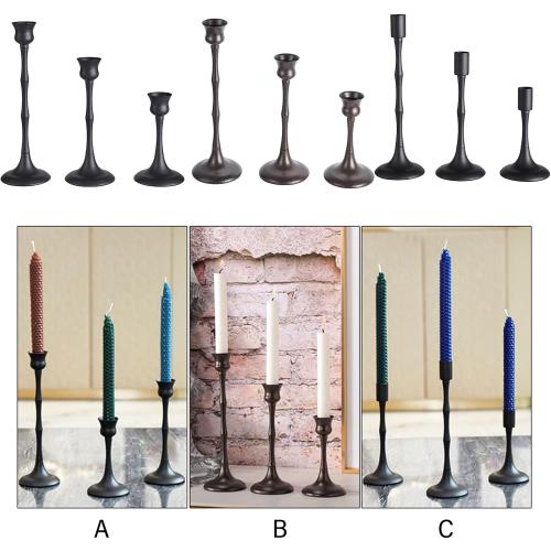 Elegant Metal Holder Retro French Type Candleholder Candlestick for Home Decoration Table Setting