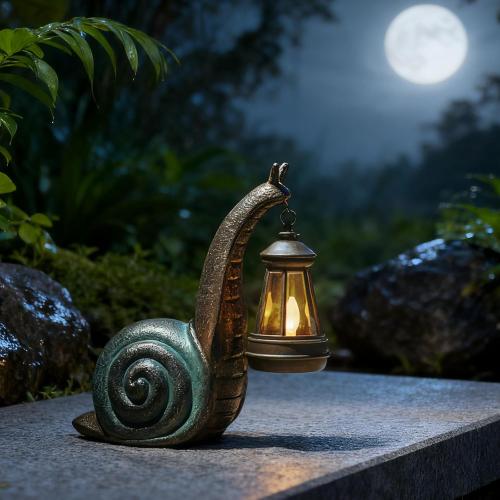 Solar Snail Garden Lights Outdoor Decor (3.15 W x 4.92 L x 8.27 H), Solar Powered Figurine for Patio Lawn Yard Porch, Indoor Decoration, Unique Gift for Mom Grandma Women