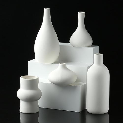 Set of 16 White Ceramic Bud Vases, Minimalist Boho Small Pampas Grass Flower Vase for Farmhouse Home Decor, Wedding Centerpiece, Shelf and Table Decoration