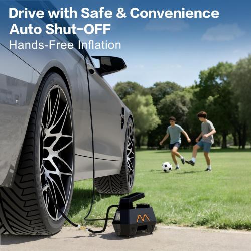 Tire Inflator Portable Air Compressor, Air Pump for Car Tires, 12V DC-Powered Auto Pump with Digital Pressure Gauge, Emergency LED Light - Car Accessories for Car, Motorcycles, Bicycle, Ball, Balloons